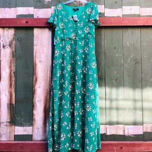 Green Floral Maxi Dress